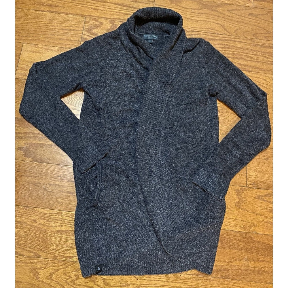 Barefoot Dreams Gray Cozy Chic Lite Circle Lounge Shawl Cardigan Sz M 452 Excell